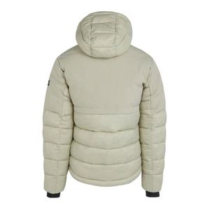 Veste d'hiver personnalisée pour homme avec capuche, couleur unie, logo sur le devant, coque en nylon imperméable, veste en duvet de haute qualité, streetwear - Product Image 2