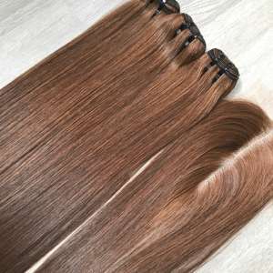 Precio de fábrica Extensiones de cabello humano crudo vietnamita HD Encaje Hueso Liso Cutícula Alineada Venta al por mayor Costo de vendedores - Product Image 1