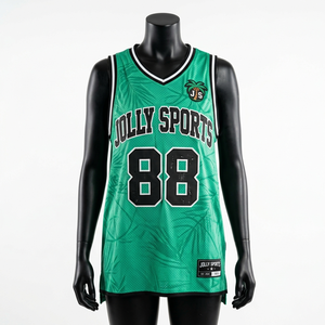 Camiseta de Baloncesto para Mujer, 180 GSM, Malla de Poliéster Transpirable, Verde, Impresión Sublimada, Logotipo Personalizado, Ropa de Equipo - Product Image 1