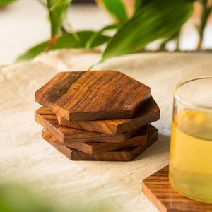 Posavasos Ecológicos de Madera de Nogal Marrón, Diseño de Lujo, Redondos, 300 mm de Diámetro, 10 mm de Grosor, para Mesas de Comedor, Ollas Calientes, Té, Hasan Craft - Product Image 2