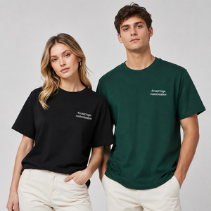 220 Grams Heavy Weight 100% Cotton Unisex Oversized Anti-Wrinkle Casual Summer T-Shirt with Custom Logo Silk Screen Printing OEM - Product Image 1