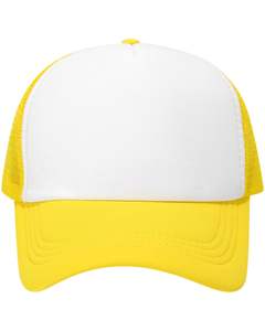 Gorra trucker de malla amarilla y blanca personalizada, ajustable con cierre a presión, frente de espuma, gorra de béisbol transpirable, logotipo personalizado, gorra al por mayor - Product Image 1
