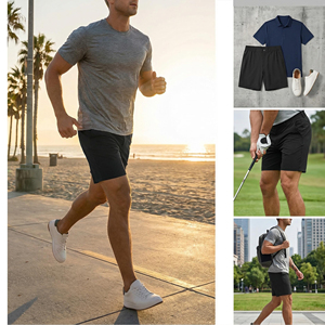 Shorts de golf pour hommes, prêts pour le voyage, avec logo personnalisé, bas de sport pliables, look soigné, vêtements de sport pour le travail et les loisirs - Product Image 6