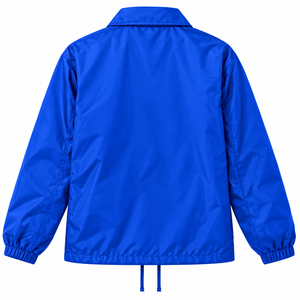 Veste de sororité Zeta Phi Beta pour femmes, bleu royal, en nylon, style coach, lettres grecques en chenille verticale, boutons pression, cordon de serrage. - Product Image 4