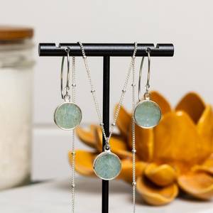 Aquamarine Gold Plated Sterling Silver Handmade Drop <b>Earrings</b> Wedding Engagement Trendy Natural Stone Certified Matching Set - Product Image 1
