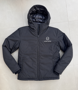 Custom Men's Solid Black Hooded Puffer <b>Jacket</b> <b>Waterproof</b> Windproof Winter Insulated Outdoor Thermal Coat Full Zip <b>Parka</b> OEM ODM - Product Image 6