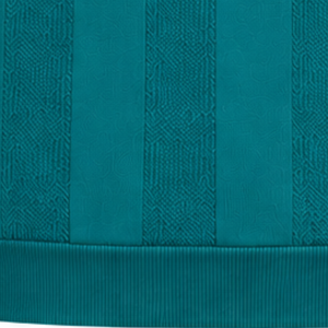 Teal Blue <b>Mens</b> <b>Long</b> <b>Sleeve</b> Knitted <b>Polo</b> <b>Shirt</b> Vertical Textured Stripe Design Ribbed Hem Casual Premium Pullover Fashion Top - Product Image 5
