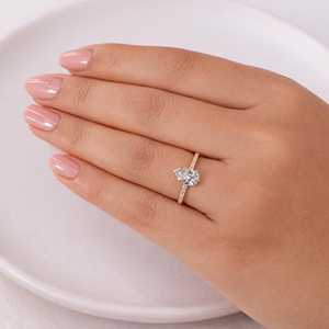 Bague de fiançailles et de mariage classique pour femme en or massif 10k 14k 18k, sertie de diamants de laboratoire taille poire et taille ronde, pureté E Clarity VVS - Product Image 6