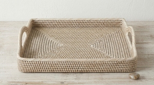 Minimalist Rattan Serving Tray Handmade Rectangle Storage Basket Tray for Modern Home and Kitchen Decor Wholesale Vietnam - Product Image 4