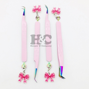 Pinzas Personalizadas con Logotipo de Visón, Pinzas de Acero Inoxidable para Extensión de Pestañas, Pinzas Profesionales con Diseño de Corazón de Múltiples Puntas - Product Image 3