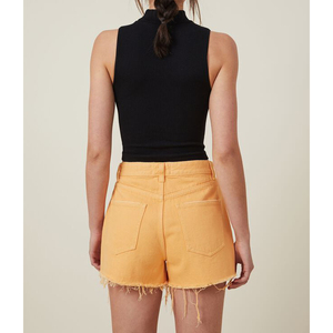 Shorts en jean déchirés orange pour femme, prix d'usine, nouvelle collection, sexy, en coton respirant, best-seller - Product Image 2