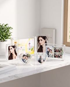 Modern Square & Heart Eco-Friendly Acrylic Magnetic <b>Photo</b> <b>Frame</b> with <b>Multiple</b> Sizes (8.5x11 to 4x6 Inches) - Product Image 6