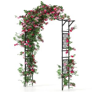 Arco da Giardino per Esterni con Traliccio 170x39x210 cm, Supporto in Metallo Rivestito in PE per Piante Rampicanti - Product Image 1