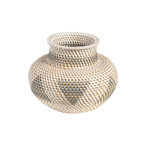 แจกันตกแต่งทำจากหวายธรรมชาติสานด้วยมือสำหรับตกแต่งบ้าน แจกันดอกไม้หวายสไตล์เรียบง่ายสำหรับวางกลางโต๊ะในห้องนั่งเล่นจากเวียดนาม - Product Image 1