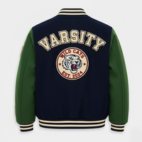 Nouvelle conception Veste de baseball en chenille brodée pour homme, respirante, coupe-vent, avec logo et couleur personnalisés, vente en gros