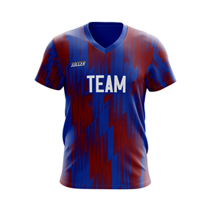 Camiseta de Fútbol con Cuello en V, Nombre del Equipo, Impresión Sublimada, 100% Poliéster, Absorbe la Humedad, Unisex, Adulto, Manga Corta - Product Image 5
