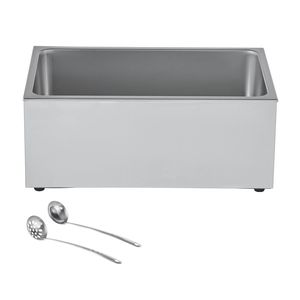 Scaldavivande Elettrico Commerciale 1200W in Acciaio Inox, Riscaldamento Rapido, Buffet da Banco, Bain Marie, Scaldaspezie con Temperatura Manuale - Product Image 1