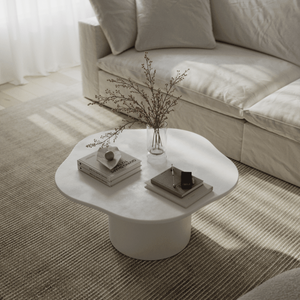 Mesa de Centro Vandana Astra Vertex de Microconcreto Blanco Irregular para Decoración Moderna - Product Image 5