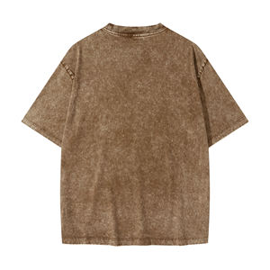 Camiseta de Manga Corta Oversize Azul Claro con Cuello Redondo para Hombre, Estilo Casual Urbano, Tejido de Punto, Color Sólido, 100% Algodón Transpirable - Product Image 4