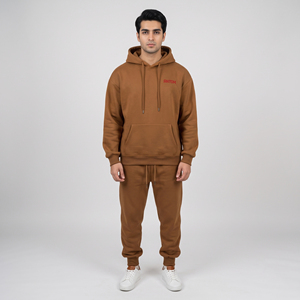 Nouvel ensemble de survêtement pour homme en molleton épais 100 % coton respirant, à capuche, décontracté, pour sports d'hiver, design personnalisable, vente en gros - Product Image 4