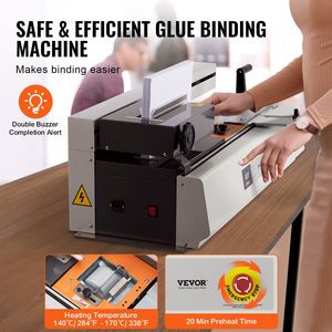 A3 Thermal <b>Binding</b> <b>Machine</b> 400 Sheets Capacity Hot Glue Book Binder with 40mm Thickness Short Edge - Product Image 3