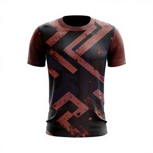 T-shirts Homme Col Rond Oversize en Polyester Tricoté 100% de Haute Qualité, Imprimé Gaufré, Style Décontracté Estival, Motif Tendance, Vente Chaude, DIY - Product Image 1