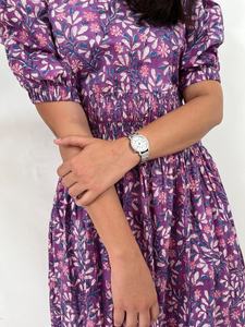 Robe longue décontractée à imprimé floral, à manches courtes, avec poche, en tissu de coton imprimé à la main, robe brodée pour femmes - Product Image 5