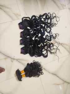 Extensiones de Cabello Indio Virgen de Templo de Donante Único de 28 Pulgadas, Saludables y sin Enredos, con Ondas Profundas, Longitud Estirada de 10-36 Pulgadas - Product Image 4