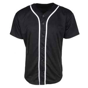 Camiseta de béisbol de tela suave de poliéster 100% con logotipo personalizado, camiseta de equipo de béisbol de manga corta con cuello en V de secado rápido transpirable - Product Image 3