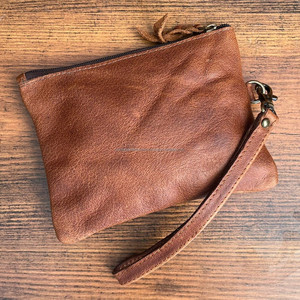 Nuevo bolso de mano con herramientas manuales personalizado al por mayor, bolso de mano 100% de piel de vaca auténtica, bolsa larga con cremallera de gran capacidad para mujer - Product Image 5