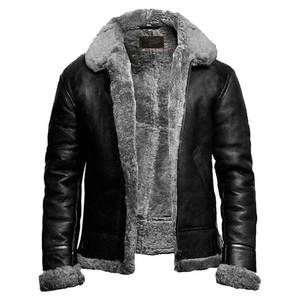 Ropa de calle de cuero vacuno auténtico, resistente al viento, cálida para invierno, con forro de piel, ecológica, transpirable, venta al por mayor de cuero genuino - Product Image 1