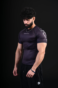 Unisex Quick Dry Gym <b>Clothing</b> Set Fitness Compression T-Shirt & Pants with Gingham Plaid Mesh UPF50+ Front Logo for Bodybuilding - Product Image 6