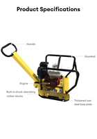Compacteur à plaque vibrante C160 direct usine, 5,5-6,5 CV, force de 30 kN, profondeur de compactage de 30 cm pour la construction routière