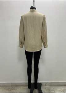 <b>Women</b> Loose Fit Beige Shirt <b>Long</b> Sleeve Solid <b>Blouse</b> Wrinkle Top Casual Commuting Spring Autumn - Product Image 2