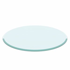 Piano Tavolo Rotondo in Vetro Temperato Trasparente da 24 Pollici, Spessore 1/2 Pollice, Bordo Smussato Lucidato per Tavoli da Pranzo (Vecchio SKU W126560356) - Product Image 6