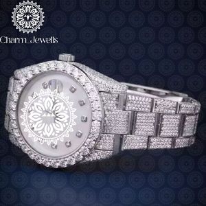 Montre de luxe Charm Jewells en acier inoxydable, boîtier de 40 mm, mouvement mécanique, cadran en verre lumineux, résistance à l'eau 10 bars, date automatique - Product Image 3
