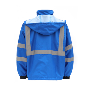 Combinaison de travail unisexe bleu foncé avec bordure orange Bretelles réglables Multiples poches Usage industriel - Product Image 4