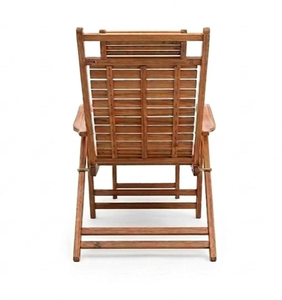 Premium Solid Teak Wood Foldable Lounge Chair with Extendable <b>Footrest</b> and <b>Adjustable</b> Backrest for Outdoor Patio - Product Image 3