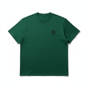 เสื้อยืดแขนสั้นสีเขียวสำหรับผู้ชาย ทรงโอเวอร์ไซส์ สไตล์ลำลอง ผ้าฝ้าย 100% ระบายอากาศได้ดี คอกลม โลโก้ด้านหน้า ผ้าแคนวาส - Product Image 1