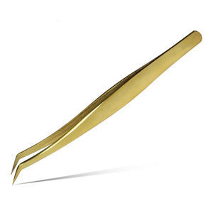 Pinces à cils en acier inoxydable japonais de qualité supérieure avec pointes rondes et personnalisables pour extensions professionnelles - Product Image 1
