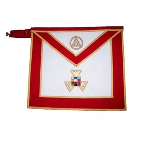 Masonic Blue Lodge Officers Embroidered <b>Leather</b> <b>Apron</b> Set of 11 Sew On Badge Magnetic Regalia - Product Image 5