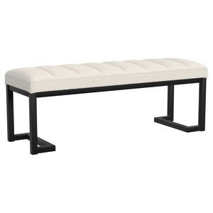 Banco Tapizado Mira Vanilla Boucle con Diseño Tufted, Taburete y Otomana - Product Image 2