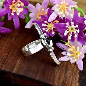 White Buffalo Turquoise Gemstone <b>Ring</b> 925 Sterling <b>Silver</b> <b>Feather</b> <b>Ring</b> Heart Gemstone <b>Ring</b> Nature Inspired FIne <b>RIng</b> Jewelry - Product Image 4