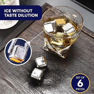 Juego de regalo de piedras de whisky de acero inoxidable premium con caja, pinzas y bandeja, cubitos de hielo reutilizables para whisky, vodka, vino y cócteles - Product Image 4