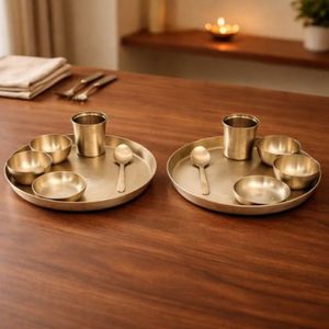 Juego de Vajilla de Bronce Kansa, Juego de Thali Tradicional para Restaurantes, Hoteles y Servicios de Catering - Product Image 6