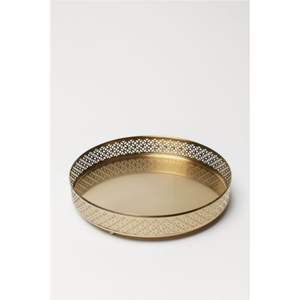 Bandeja Decorativa Redonda de Metal con Espejo Dorado Antiguo de Lujo, Bandejas para Servir Café, Centro de Mesa para Bodas, Decoración del Hogar, Tocador - Product Image 2