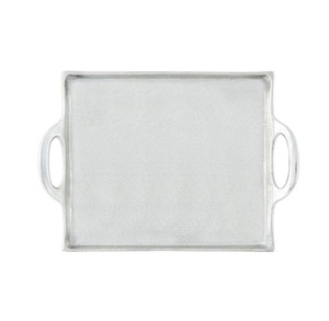 Daily wear Metal Aluminum Serving <b>Tray</b> With Handle <b>Tea</b> Coffee And Snacks Serving <b>Tray</b> silver Plated Handcrafted Hotels Supplies - Product Image 1