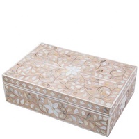 Boîte rectangulaire en os de chameau et nacre, incrustation artisanale indienne, écologique, moderne, personnalisée, spéciale Ramadan, États-Unis