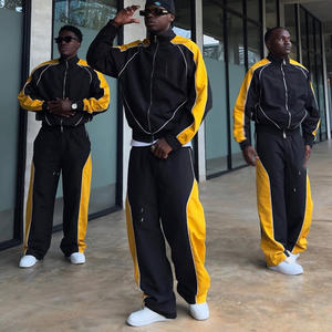 Conjunto Deportivo Personalizado de Alta Calidad, Chaqueta y Pantalones Reflectantes con Cierre, Cortavientos de Nailon y Poliéster para Hombre - Product Image 2