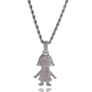 Cartoon Character Pendant With Moissanite Hip Hop Iced Out Figure Pendant Necklace Diamond Micro Pave Crystal Pendant - Product Image 2